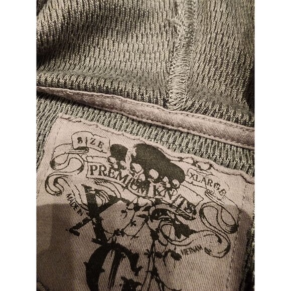 Men's Lightweight Hooded Long Sleeve Shirt XL Black Heathered Cotton/Polyester - Picture 14 of 14